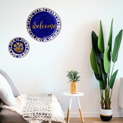 Wall Plate Decor - Bed Room Wall Decor - Tropical Floral Home Decor - Console Wall Decor - Home Office Decor - Wall Plate Set - Buy Online India - Free Delivery